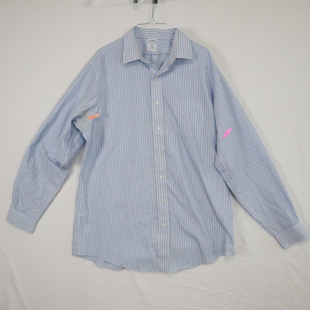 Brooks Brothers Shirt Mens 17-6/7 Regent Non Iron Button Up Striped Long Sleeve
